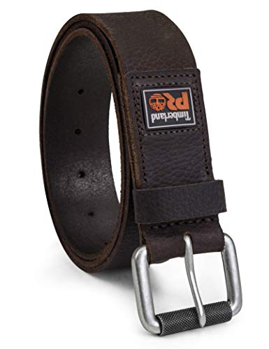 Timberland PRO Men's 38mm Boot Leather Belt, Dark Brown (Rubber Patch), 34