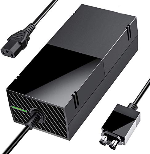 SUMLINK Power Supply Brick for Xbox One, AC Adapter Cable Replacement Kit for Xbox One Console Games, Auto Voltage 100-240V, Black