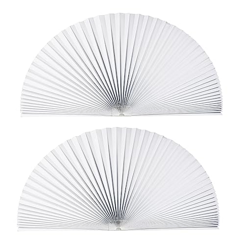 Arch Window Light Filtering Pleated Shade Blinds for semi-Circle Arch Window, 60%-70% Shade, Easy to Cut and Install, 72” x 36”, White, Pack of 2