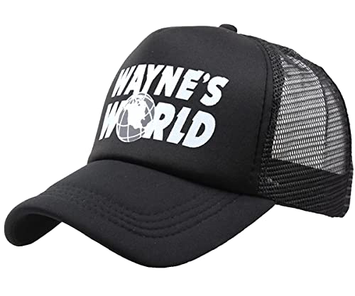 THATSRAD Wayne's World Costume Halloween Mesh Trucker Hat Cap Snapback Waynes ? Black