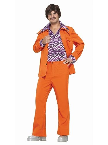 Forum Novelties Men's 70's Leisure Suit Costume, Orange, Standard