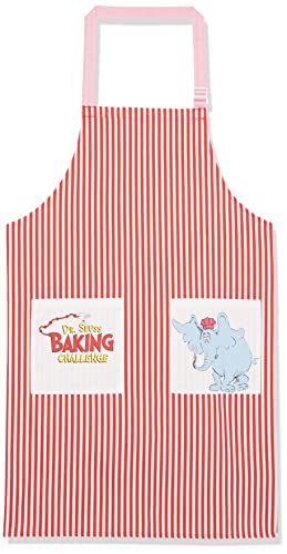 Chef Works Apron, Dr. Seuss Baking Challenge, Horton Hears a Who, Red & White with Pink Straps, Adult