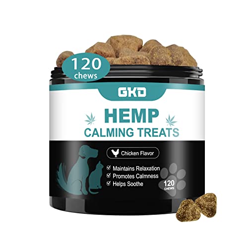 Hemp Calming Chews for Dogs, Dog Calming Treats Anxiety Relief 100% Golden Ratio of Natural Ingredients Calming Dog Treats, Aid with Separation, Barking, Stress Relief, Thunderstorms