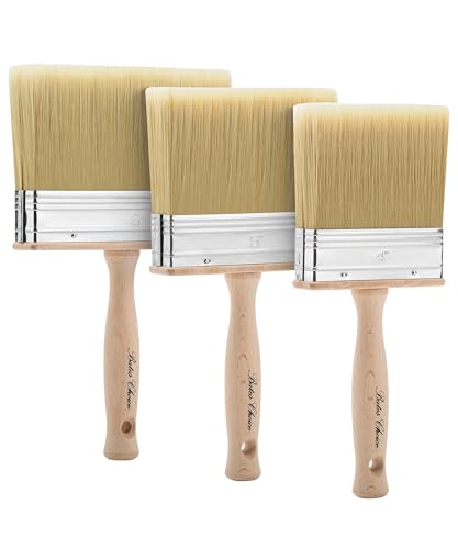 Bates- Deck Stain Brush Set, 4”, 5” and 6”, Stain Brushes for Wood, Deck Stain Applicator, Deck Brush, Wide Paint Brush, Large Paint Brushes, Wood Stain Brush, Masonry Brush, Wood Stain Applicator