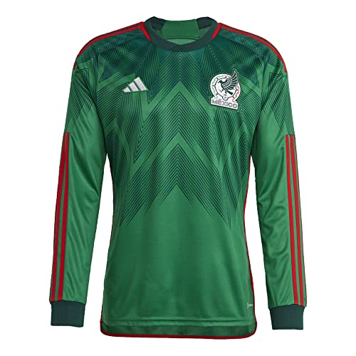 adidas Men's Soccer Mexico 22/23 Long Sleeve Home Jersey (as1, Alpha, m, Regular, Regular, Medium) Green