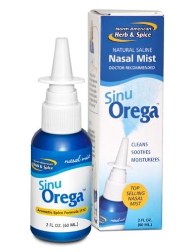 NORTH AMERICAN HERB & SPICE SinuOrega - 2 fl. oz. - All-Natural Nasal Spray - Oregano Oil & Sage to Support Healthy Sinus Response - Non-GMO, Alcohol Free, No Chemical or Synthetic Additives