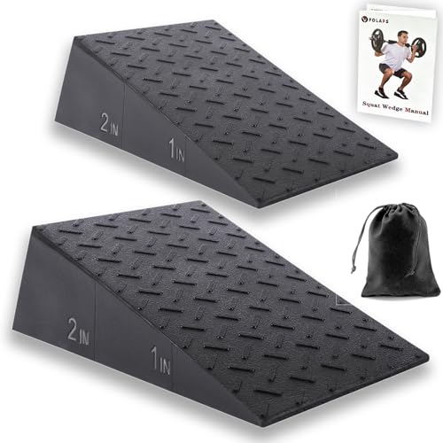Folaps Squat Wedge Block for Heel Elevated Squat, Weightlifting Calf Stretcher Slant Board for Squat Improve Mobility Balance and Strength Performance