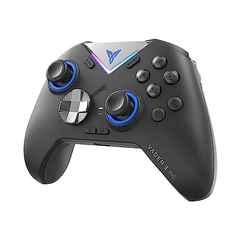 FLYDIGI Vader 3 Pro PC Controller Hall & Micro Changable Triggers Hall Joystick Stereo Vibration 6 Macros Buttons 800mAh Gyro Mapping RGB Light Multi-Platform Controller for PC/NS/TV/Android/Laptop