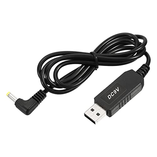 YOKIVE DC 5V to DC 9V USB Step Up Voltage Converter, Power Cable with DC Elbow Jack 4.0mm x 1.7mm, Great for Routers, Car Driving Recorder (Black, 6W 1A)