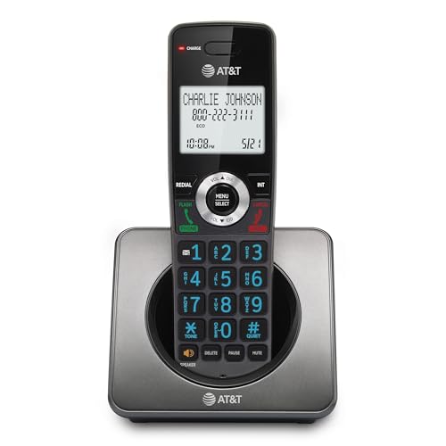 AT&T GL2101 DECT 6.0 Cordless Home Phone with Call Block, Caller ID, Full-Duplex Handset Speakerphone, 2' White Backlit Display, Lighted Keypad (Graphite & Black)