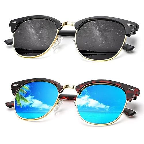 KALIYADI Unisex Polarized Retro Classic Trendy Stylish Sunglasses for Men Women Driving Sun glasses UV Blocking