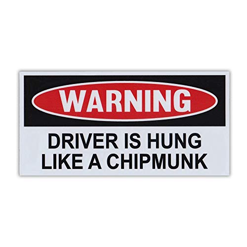 Crazy Novelty Guy Magnet, Funny Warning Magnet, Driver is Hung Like A Chipmunk, Practical Jokes, Gags, Pranks, 6' x 3'