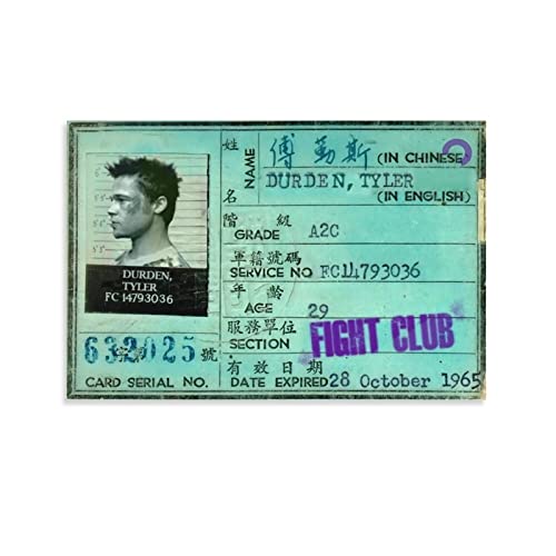Fight Club Poster Movie Poster Canvas Art Poster And Wall Art Picture Print Modern Family Bedroom Decor Posters 12x18inch(30x45cm)