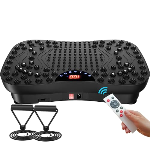 AXV Vibration Plate Fitness Platform Exercise Machine Vibrating Lymphatic Drainage Shaking Workout Full Body Shaker Vibrate Stand Shake Board Sport Gym Pad for Weight Loss Fat Burner for Women Men