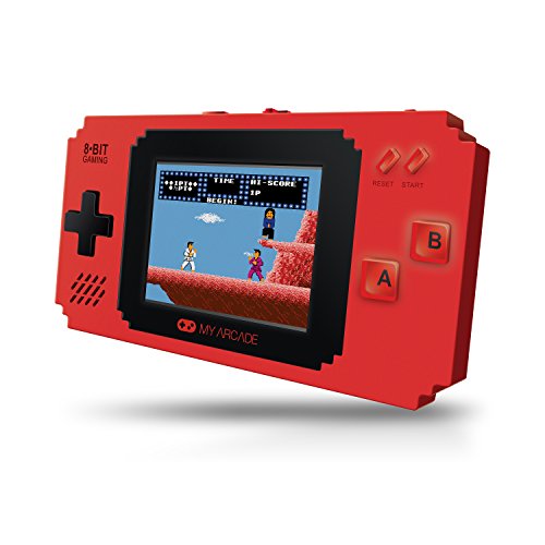 My Arcade Pixel Player Handheld Game Console: 300 Retro Style Games Plus 8 Data East Hits, Battery or Micro USB Powered, Color Display, AV Out Jack for TV, Speaker, Volume Control, Headphone Jack