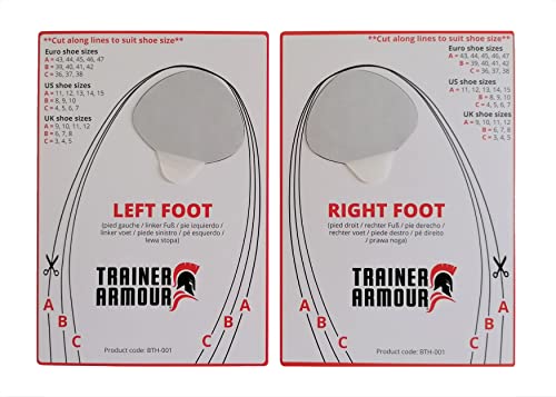 Trainer Armour - Big Toe Hole Preventer, self-Adhesive Patches with a Clever applicator. Shoe Toe Burst Toe Box Blowout Prevention Insert, Toe Hole Area Repair Patch. for Running Shoes and Sneakers.