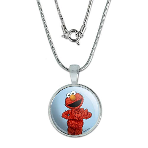 GRAPHICS & MORE Sesame Street Vintage Elmo 0.75' Pendant with Sterling Silver Plated Chain
