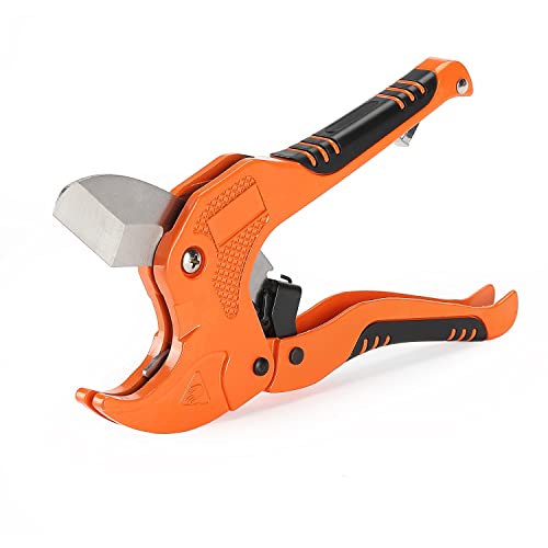 Bates- PVC Pipe Cutter, Cuts up to 1-1/4', Ratcheting PVC Pipe Cutter Tool, Pipe Cutters PVC, PVC Pipe Shears, PVC Cutter, Plastic Pipe Cutter, PEX Pipe Cutter, PVC Cutter Tool, PVC Ratchet Cutter