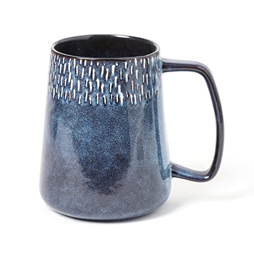 Large Ceramics Coffee Mugs,24 OZ,Large Handle Design,Extra Large Tea and Coffee Cup for Office and Home，Microwave And Dishwasher Safe(Color:24 oz star blue)
