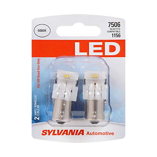 SYLVANIA - 7506 LED White Mini Bulb - Bright LED Bulb, Ideal for Daytime Running Lights (DRL) and Back-Up/Reverse Lights (Contains 2 Bulbs)
