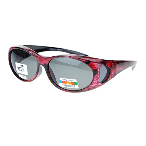 SA106 Womens Glare Blocking Polarized Lens 60mm Fit Over Oval Sunglasses Red