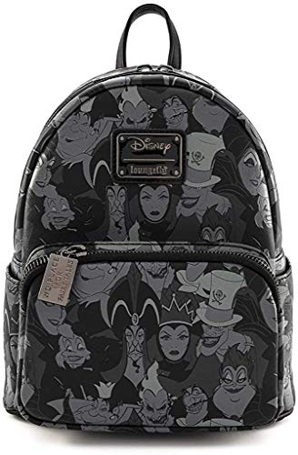 Loungefly Disney Villains Debossed All Over Print Womens Double Strap Shoulder Bag Purse