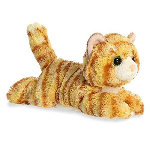 Aurora Adorable Mini Flopsie Ginger Cat Stuffed Animal - Playful Ease - Timeless Companions - Orange 8 Inches