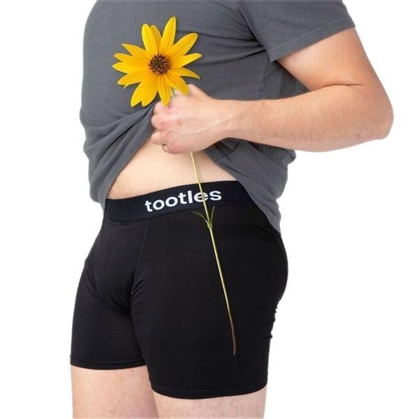 Stitches Medical Fart Filtering Underwear by TOOTLES - Mens Boxer Briefs With 100% Activated Charcoal Underwear Liners - Neutralizes & Eliminates Flatulence Odor - 95% Cotton, 5% Spandex