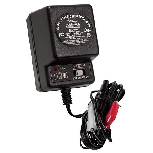 WILDGAME INNOVATIONS 6V/12V eDRENALINE Battery Charger Long-Lasting Powerful Feeder Battery Charger with Adjustable Voltage Switch & Charge Status Light Indicator