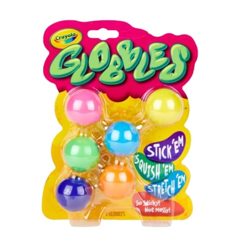 Crayola Globbles Fidget Toy (6ct), Sticky Fidget Balls, Squish Gift for Kids, Sensory Toys for Kids, Stress Toy, Ages 4, 5, 6