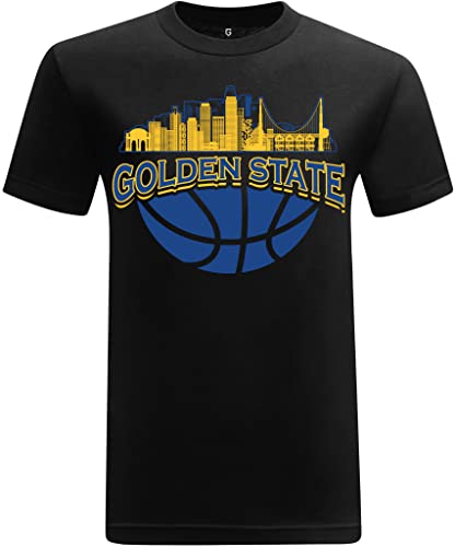 Game Garment Basketball Golden State Skyline Team Sports Fan Apparel Short Sleeve Crewneck Mens Graphic T Shirts M Blk