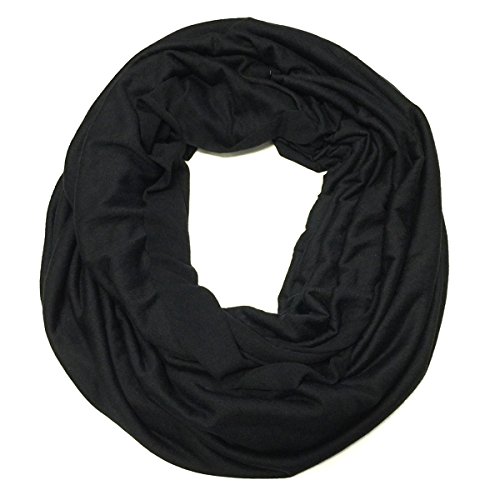 Wrapables Soft Jersey Knit Infinity Scarf, Black