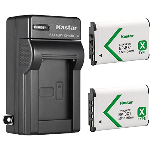 Kastar 2-Pack NP-BX1 Battery and AC Wall Charger Replacement for Sony ZV-1 Vlogging Camera, ZV-1F Vlogging Camera, Sony ZV-1 II Digital Camera, Hasselblad Stellar Special Edition Digital Camera