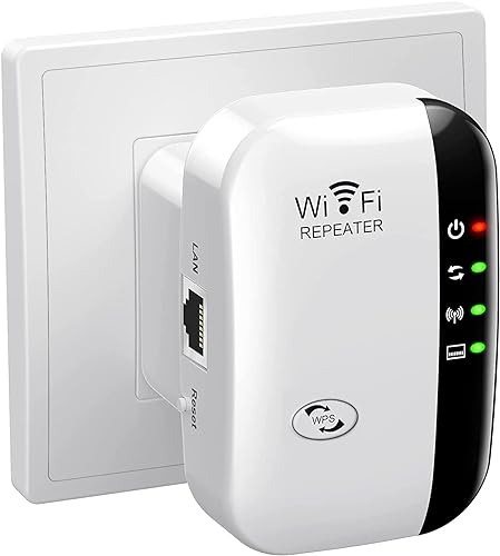 WiFi Extender Signal Booster Up to 5000sq.ft and 45 Devices, WiFi Range Extender, Wireless Internet Repeater, Long Range Amplifier with Ethernet Port, 1-Tap Setup, Access Point, Alexa Compatible