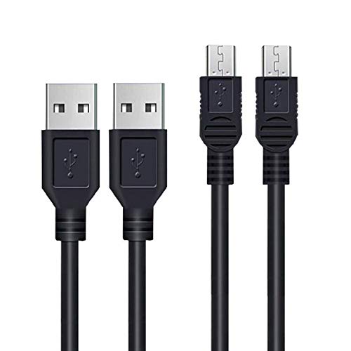 Charger Cable for PS3 Controller, 2Pack 10FT Long Mini USB Data Sync Transfer Charging Cord Compatible with Playstation 3, PS3 Slim, PS Move Controller