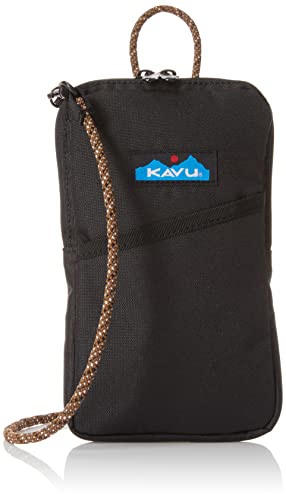 KAVU Essential Case Zip Crossbody Wallet with Rope Strap, Jet Black