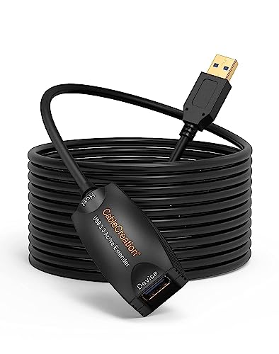 CableCreation Active USB 3.0 Extension Cable 16.4 FT, USB 3.0 Extender Male to Female Cord with Signal Booster, Compatible with Oculus Quest 2, and Rift Sensor, Steam VR, Gaming PC, 5 Meters-5PACK