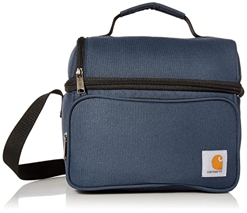 Carhartt Insulated 12 Can Two Compartment Lunch Cooler, Durable Fully-Insulated Lunch Box, Navy