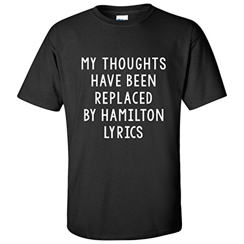 UGP Campus Apparel My Thoughts Have Been Replaced by Lyrics - Theater Adult T-Shirt - Medium - Black