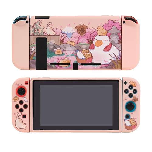 Kiloluv Spa Ducks Switch Protective Case Skin Cover Case Soft TPU Cover Case Compatible with Nintendo Switch/OLED Model 2021 (for Switch 2017)