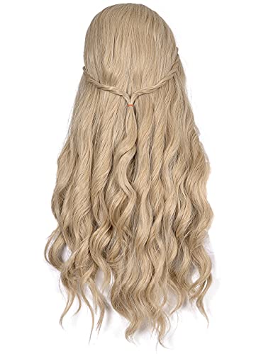 morvally Long Wavy Curly Natural Synthetic Hair Wigs for Women Halloween Cosplay Costume Wig