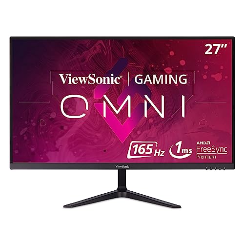 ViewSonic OMNI VX2718-P-MHD 27 Inch 1080p 1ms 165Hz Gaming Monitor with Adaptive Sync, Eye Care, HDMI and DisplayPort, Black