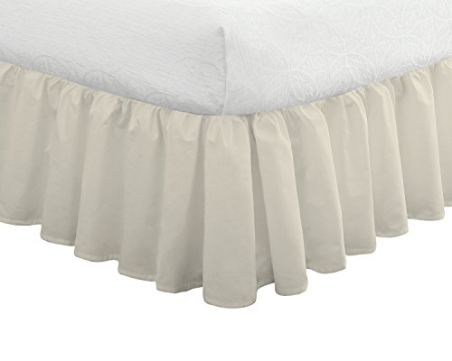 FRESH IDEAS Bedding Ruffled Bedskirt, Classic 14” drop length, Gathered Styling, King, Ivory (Model: FRE30114IVOR04)