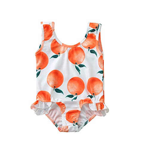 Junsyuffk Halter Bikini Baby Girls Fly Sleeve Bikini Square Neck Swimsuit Strawberry/Ice Print Summer Swimming Bathing Swimsuit Girls Swimsuit Size 8