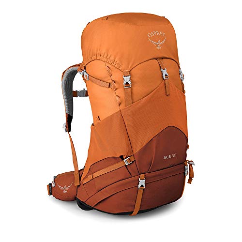 Osprey Ace 50L Kids' Backpacking Backpack, Orange Sunset