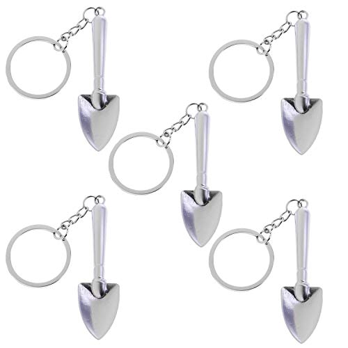 Xiaoyztan 5 Pcs Mini Alloy Shovel Shape Pendant Tool Keyring Decorative Keychain for Bag Car Home Office