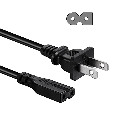 [UL Listed] 6FT Power Cord for Vizio D/E/M Series TV 2 Prong Polarized Power Cable Replacement