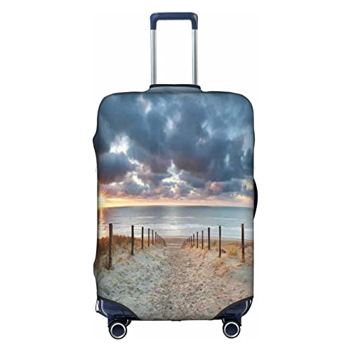 Ikecho Netherland Sundown Seaside Travel Luggage Cover Durable Suitcase Cover Fit 18-32 Inch Luggage