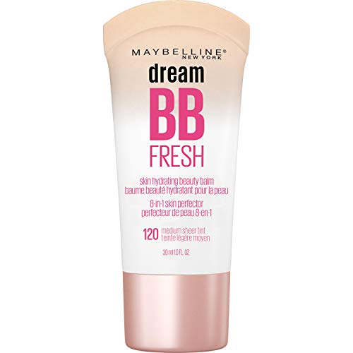 Maybelline Dream Fresh Skin Hydrating BB cream, 8-in-1 Skin Perfecting Beauty Balm with Broad Spectrum SPF 30, Sheer Tint Coverage, Oil-Free, Medium, 1 Fl Oz