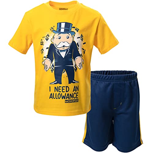 MONOPOLY Little Boys Graphic T-Shirt & Mesh Shorts Blue/Yellow 7-8